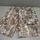 UOUA Mens Mesh Camo Graphic Shorts Vintage Designer Workout Shorts Casual Cool Streetwear Waist Pants (L)