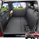REEVAA Dog Truck Seat Cover for Back Seat, Hard Bottom Dog Hammock for Car, Pet Bed Extender for 2-4 Large Dogs, Waterproof Seat Protector, Universal XL Size Fits for Crew Cab Truck/SUV, Black