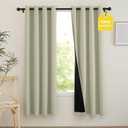NICETOWN 100% Blackout Curtains for Living Room, Grommet Travel Blackout Curtains Lightweight Thermal Window Treatments Easy to Install for Bedroom, Muted Beige W52 x 72, 2 Panels
