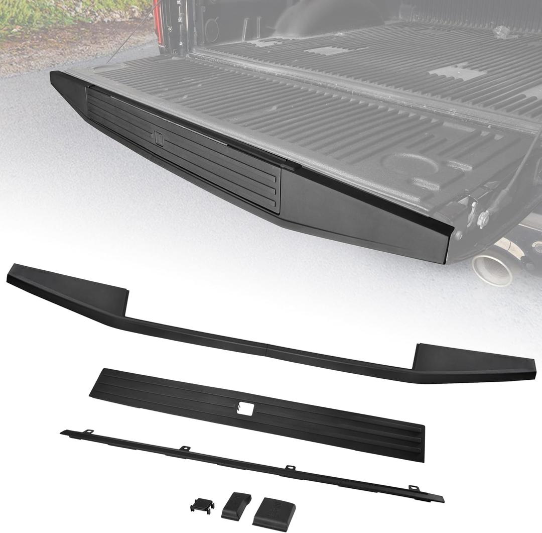 KEWISAUTO Tailgate Cap Molding Kit for 2015-2020 Ford F150, OE Style Step Spoiler Protector Tailgate Molding Protector Cover Step Pad Trim Kit for Ford F150 2015-2020 Accessories