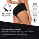 Molasus Women's Cotton Underwear High Waisted Full Coverage Ladies Panties (Regular & Plus Size) (Black, S)