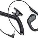 UAYESOK 2.5mm Receive/Listen Only Earpiece for Ham Radio Speaker Mic, Ear-Hook Sport Style, Police Officer Club Security Law Enforcement Shoulder Mic Headset