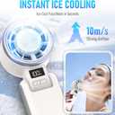 PlayHot Upgraded Portable Handheld Fan with 60F Ice Cooling, Up tp 12Hrs Personal Fans Portable Rechargeable, 5 Speed 25550RPM Powerful Portables Fan Handheld, Hand/Neck/Desk Fan 3 IN 1(White)