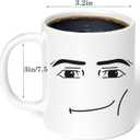 Face Mug, Ceramic Coffee Cup, 11 Oz Custom Novelty Mug with Unique Expression Design, White Gift for Men - Birthday, Christmas, Office & Home Use. (woman)