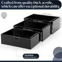3 Pack Extra Large Acrylic Buffet Risers - 15, 14, 13 Black Display Stands with Hollow Bottoms, Cube Riser Boxes Nesting for Dessert Food Catering Buffet Display Party Supplies