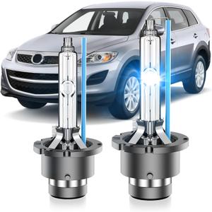 Fit for Mazda 2007-2012 CX9 CX7 2006-2013 Mazda 3 5 6 2006-2015 Miata MX5 D2S HID Xenon Headlight Bulbs, 350% Brightness, Low Beam Light Bulb, 8000K White Blue, Plug and Play, Pack of 2