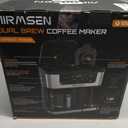 AIRMSEN 12-Cup Programmable Dual Coffee Maker Single Serve Machine for K-Cup Pods & Ground, 1000W Fast Brew, Delay Start, 2H Keep Warm, Touchscreen, 60oz Tank, Glass Carafe Home & Office