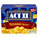 Act II Xtreme Butter Microwave Popcorn, Movie Night Supplies, 2.75 oz., 12-Count Bags