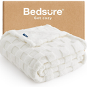 Bedsure GentleSoft White Throw Blanket for Couch - Checkered Fleece Blankets Gifts for Kids Girls, Cute Soft Cozy Throw for Bedroom Home Decor Gifts, 50x60 Inches