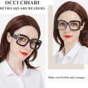 OCCI CHIARI Reading Glasses Women Stylish Square Oversized Readers 1.0 1.25 1.50 1.75 2.0 2.25 2.50 2.75 3.0 3.5 4.0 (Green)