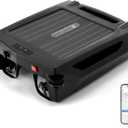 Solar Powered Robotic Pool Skimmer, Automatic Pool Surface Cleaner Robot with 24/7 Continuous Cleaning, App Control, Dual Charging, Ideal for Above Ground & In-Ground Pools (Black)