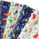 Titiweet Dinosaur Wrapping Paper for Boys Girls Kids - Dinosaur Gift Wrap, 12 Sheets Dino Wrapping Paper for Christmas Birthday Holiday, 20 x 28 Inches Per Sheet