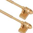 Magnetic Curtain Rods for Metal DoorsNo Tools Required,Multi-Use Adjustable Appliance for Windows Iron Steel Places09-16 Inch2 Pack,Gold