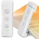 Glocusent USB Rechargeable Book Light for Reading in Bed, Portable Clip-on LED Reading Light, 3 Amber Colors & 5 Brightness Dimmable, Compact & Long Lasting, Perfect for Book Lovers (White-Pro Max)