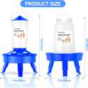 Chick Feeder and Waterer Set with 3 Adjustable Height, Scoop, 0.4Gal Top Fill Chick Feeder and 0.4Gal Waterer Anti-Drown for Raising Chicks in Brooder Blue
