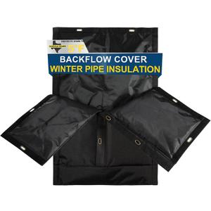 Backflow Preventer Cover Insulated (5F) - 17" W x 24" H Backflow Cover for Winter Pipe Freeze Protection - Sprinkler Covers for Outside with 7 Layers Fabric Pipe Insulation Cover Black