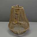Woven Pendant Lights Hanging Lamp with 12" Hand Rattan Basket Shade Antique Brass Brush Paint Finish for Kitchen Island Farmhouse Dining Room Bar Bedroom Foyer Hallway