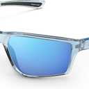 KastKing Osage Polarized Sport Sunglasses for Men and Women, Ideal for Driving Fishing Cycling Running, UV Protection (Frame: Gloss Tal Light Blue /Lens: Ice Blue Mirror)