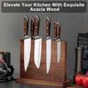Magnetic Knife Holder - KUCHEASY Double Sided Magnetic Knife Block Without Knives - Wooden Universal Knife Stand Strong Enhanced Magnets -Knife Display Rack for Kitchen Counter Multifunctional Storage