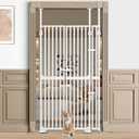 71" Extra Tall Cat Gate, Fits 30.31-38.27" Wide, 74.8-90.5" Height Opening, 1.34" Gap, No Drilling Pressure Mount Design, Innovation Double Opening Pet Gate