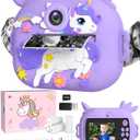 OZMI Kids Camera Instant Print, 1080P 48MP Instant Print Camera for Girls Boys Toddler with Print Paper & 32G Card, Christmas Birthday Gift Toys for Age 3 4 5 6 7 8 9 10 11 12 Years Old Girls Boys (Purple)
