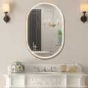 36"x24" Oval Led Mirror for Bathroom, Gold Metal Framed Lighted Vanity Mirror with Lights, Anti-Fog Light Up Mirror with 3 Colors Dimmable, Frontlit, Shatterproof, Horizontal/Vertical