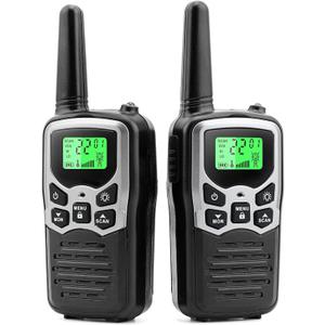 Walkie Talkies, MOICO Long Range Walkie Talkies for Adults Two-Way Radios with 22 Channels FRS VOX Scan LCD Display with LED Flashlight for Field, Survival Biking Hiking Camping 2 Pack (Silver A) Walkie Talkies, MOICO Long Range Walkie Talkies for Adults Two-Way Radios with 22 Channels FRS VOX Scan LCD Display with LED Flashlight for Field, Survival Biking Hiking Camping 2 Pack (Silver A)