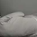 Momcozy Pregnancy Pillows with Cooling Cover, U-Shaped Full Body Maternity Pillow for Side Sleepers 57 Inch - Support for Back, Hip, Belly, Legs for Pregnant Women (Grey- Cooling Fabric)