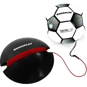 QUICKPLAY Replay Soccer Training Ball | Adjustable Bungee Elastic Training Ball with Base Weight (Size 4 Soccer Ball (Junior))