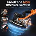 880W Drywall Sander, 5-Speed 1000-2100RPM, Foldable & Extendable Handle