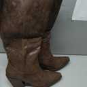 DANAZANA Knee High Cowgirl Boots For Women Wide Calf Tall Western Embroidered Cowboy Boots With Side Half Zip Size 9