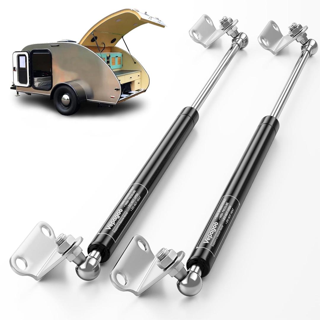 Vepagoo 30 Inch Gas Struts 120Lb/534N Shock with Mounting Brackets, Lift Supports for RV Bed Storage Travel Trailer Truck Bed Cover Basement Heavy Duty Lid Springs (Fit 105lb-135lb Lid), 2pcs (1pair)
