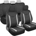 Motor Trend SpillGuard Car Seat Covers Full Set Waterproof  Neoprene Seat Protectors with Split Rear Bench, for Auto Truck Van and SUV