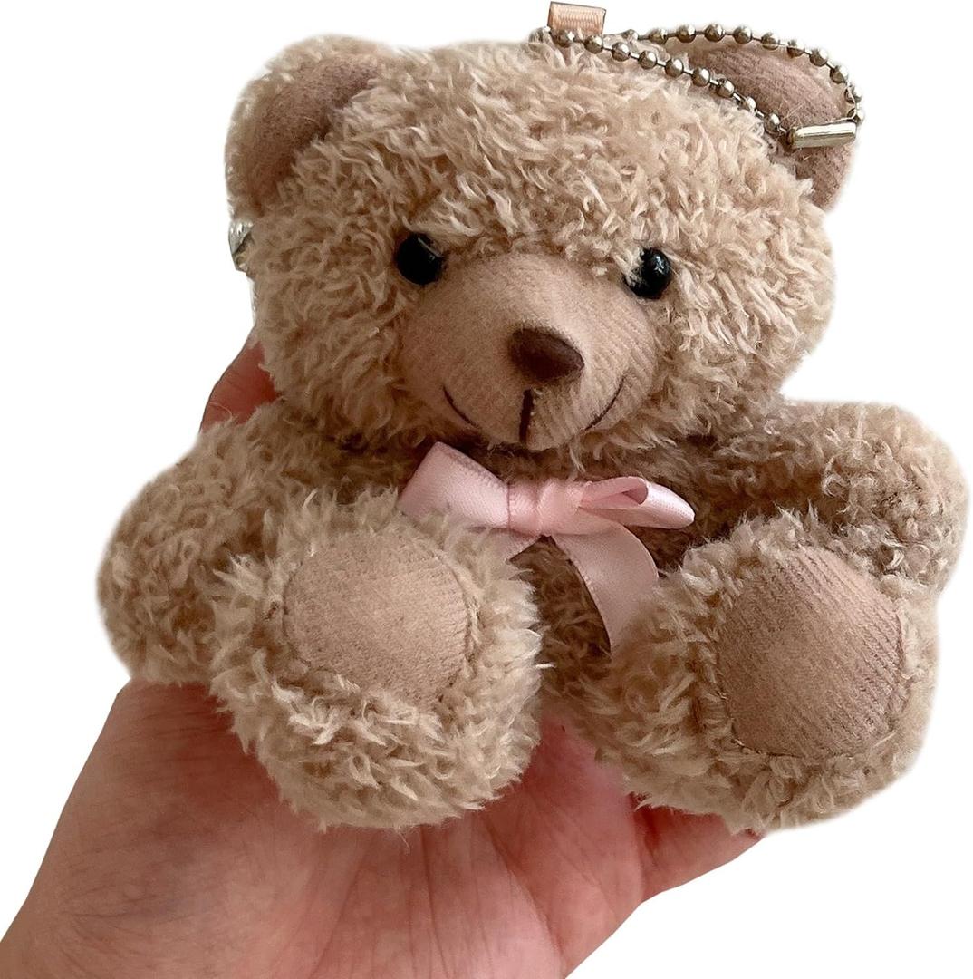 Yatchen Furry Case for AirPods Pro 3,Funny Cute 3D Cartoon Plush Kawaii Pink Bow Bear Fluffy Soft Warm for AirPods Pro 3rd Generation Carrying Charging Box with Keychain Protector