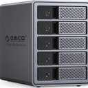 ORICO External 5bay Hard Drive Enclosure Compatible Thunderbolt 3/4 Only, Type C Hub Interface Up to 40Gbps, Support Daisy Chaining Expansion 330TB,Extra DP1.4 Port Support 4k/8k Video Output-9858T3