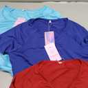3 Pack Women's Workout T-Shirts Quick-Dry Short Sleeve Top V Neck Slim Fit Raglan Side Split Gym Yoga Athletic Tees, S