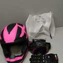Motocross Helmet,Youth & Adult ATV Dirt Bike Motorcycle Helmet,BMX 4-Wheeler Off-Road Mountain Bike Helmet,DOT Certified,W/Gloves Goggles Mask 4-Piece Set (01 Pink, Large)