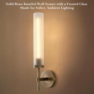 Modern Hardwired Frosted Glass Bathroom Black Wall Sconces 1PC, Handmade Knurled Wall Light Fixture,Vanity Light for Living Room,Hallway, Bedroom, 20" Indoor Wall Lamp, Bulb Included