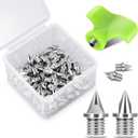 1/4 Inch Track Spikes, 100 Pieces Steel Track Shoe Spikes Replacements and Spike Wrench for Sports Running Track Shoes