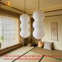 2 Pack Paper Hanging Lamp Shades, 27 Inch White Foldable Pendant Lamp Shades, 3 Tier Handmade Rice Paper Lantern Lampshades Only,for Japandi Boho Minimalist Living Room Bedroom Dining Room Kids Room