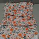 Eomenie Women's Swimsuit Tankini Tummy Control Bathing Suits Two Piece Full Coverage Slim Swim Suits with High Waisted Bottom, Orange Floral Printed Large