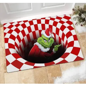 Grinch Illusion Non-Slip 3d Visual Doormat 19.7x31.5 inch