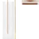 Incense Holder for Sticks, Anti-Ash Flying Incense Burner with 30 Incense Sticks, Detachable Glass Ash Catcher (Wood, Brown)