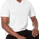 Amazon Essentials Men's V-Neck Short-Sleeve T-Shirts, Pack of 2 (White, XL)