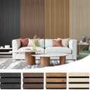 Samples 4-Pack 6" x 4.7" Wood Slat Acoustic Panels - Include Black, Walnut, Oak, Teak (Multicolor)