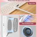 Upgraded Nail Dust Collector with Hand Rest, 10 Speeds, Reusable Filter, Quiet & Rechargeable, Professional Nail Fan Dust Tech Machine for Acrylic Gel Nails Polishing, Salon & Home, White