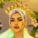 REETAN Light Up Fire Headband Flame Headpiece Rave Hair Accessories for Women
