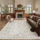 PureCozy Taupe Area Rug 10x14 Vintage Floral