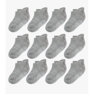 CozyWay Baby & Toddler Socks with Grippers Non Slip Ankle Grip Socks For Boys and Girls Babies - Comfy Soft Cotton - 9 Pack,1-3 T