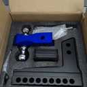 Orion Motor Tech Adjustable Trailer Hitch - 8 in Drop & Rise, Fits 2.5 in Receiver, 8000-18500 GTW, Heavy Duty Aluminum Tow Hitch With Two Anti-Theft Locking Pins for Class IV & V Vehicles (2.5" Shank & 8" Drop, Black-Blue)